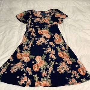 Navy floral dress